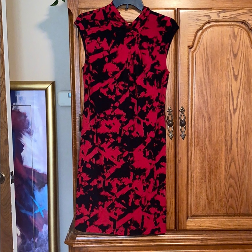 red and black etcetera dress